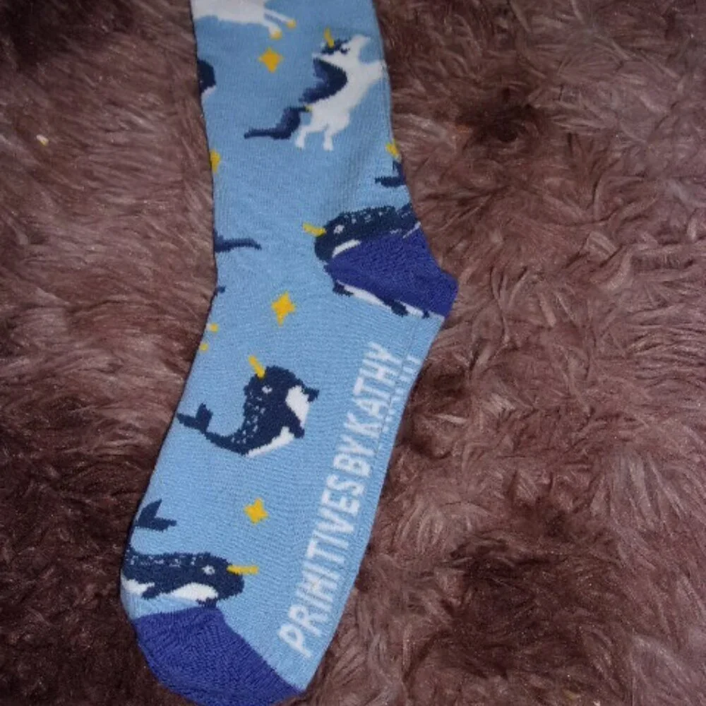 Primitives by Kathy  Unicorn Narwhal Best Bestie friend socks New